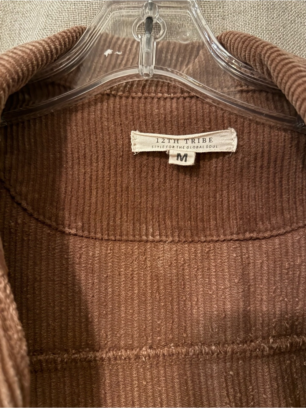 12th Tribe Oversized Raw Edge Corduroy Shacket | M - Picture 6 of 7